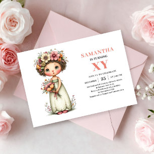 Invitación de cumpleaños de niña hada caprichosa c