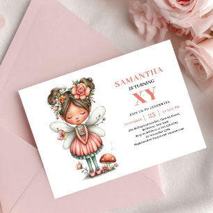 Invitación de cumpleaños de niña hada encantadora 