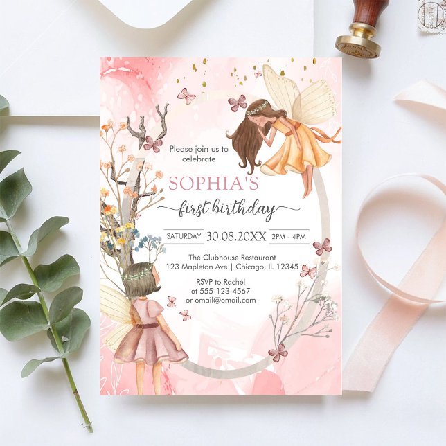 Invitación de cumpleaños de niña hada mariposa ros (Subido por el creador)