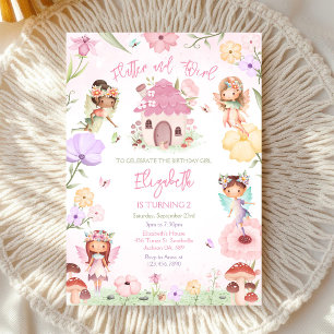 Invitación de cumpleaños de niña hada revolotea y