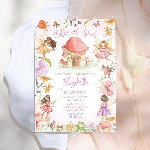Invitación de cumpleaños de niña hada revolotea y