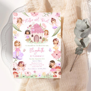 Invitación de cumpleaños de niña hada revolotea y