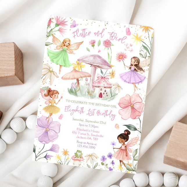 Invitación de cumpleaños de niña hada revolotea y  (Subido por el creador)