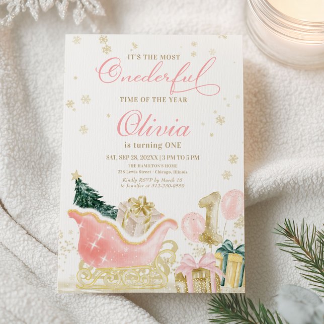 Invitación de cumpleaños de niña invierno Onederla (Subido por el creador)