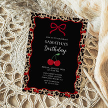 Invitación de cumpleaños de niña leopardo guepardo