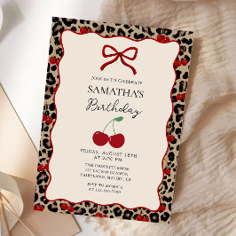 Invitación de cumpleaños de niña leopardo guepardo
