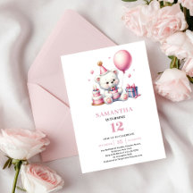 Invitación de cumpleaños de niña linda tema de osi