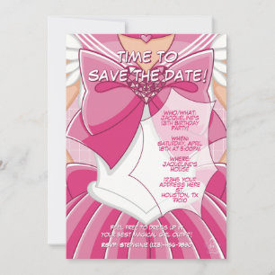 Invitación de cumpleaños de niña mágica rosa [SKI]