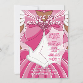 Invitación de cumpleaños de niña mágica rosa [SKII