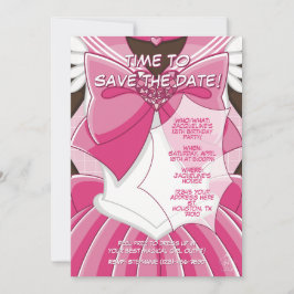 Invitación de cumpleaños de niña mágica rosa [SKII