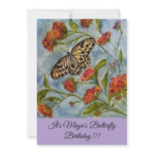 Invitación de cumpleaños de niña Mariposa dulce