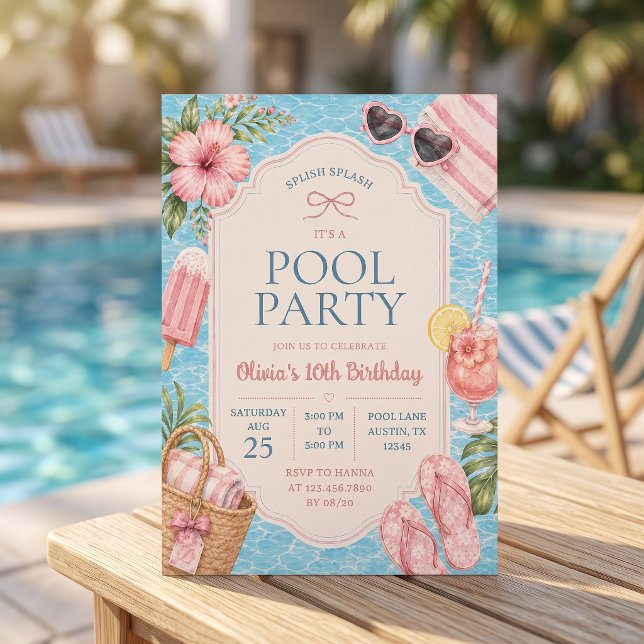 Invitación de cumpleaños de niña para fiesta de pi (Subido por el creador)