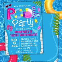 Invitación de cumpleaños de niña para fiesta de pi