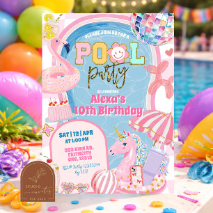 Invitación de cumpleaños de niña para fiesta en la