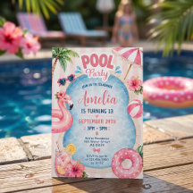 Invitación de cumpleaños de niña para fiesta en la