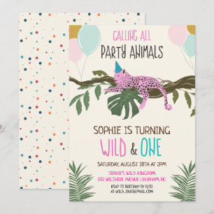 Invitación de cumpleaños de niña para Zoo Jungla S