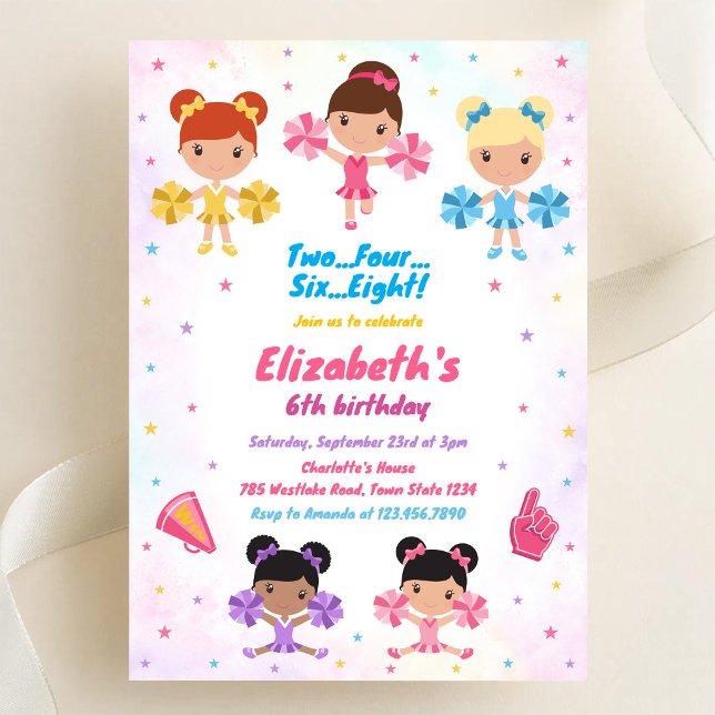 Invitación de cumpleaños de niña porrista (Subido por el creador)