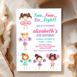 Invitación de cumpleaños de niña porrista