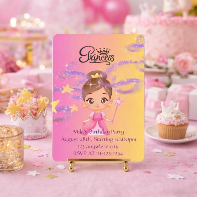 invitación de cumpleaños de niña princesa rosa (Subido por el creador)