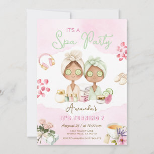 Invitación de cumpleaños de niña rosa fiesta de sp
