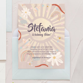 Invitación de cumpleaños de niña rosa pastel de so