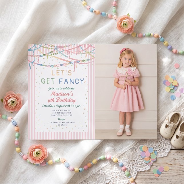 Invitación de cumpleaños de niña sofisticada (Subido por el creador)