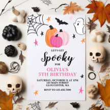 Invitación de cumpleaños de niña Spooktacular de H