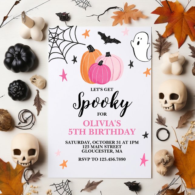 Invitación de cumpleaños de niña Spooktacular de H (Subido por el creador)