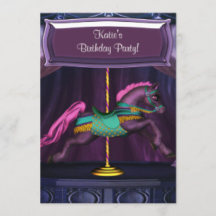 Invitación de cumpleaños de niñas al Pony Carousel