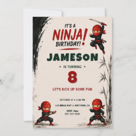 Invitación de cumpleaños de Ninja Warrior