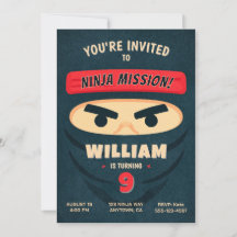 Invitación de cumpleaños de Ninja Warrior