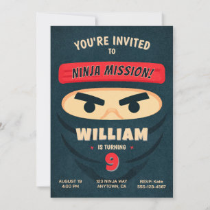Invitación de cumpleaños de Ninja Warrior