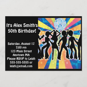 Invitación de cumpleaños de niño adulto Disco Danc
