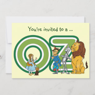 Invitación de cumpleaños de niño al Mago de Oz Vin