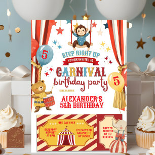 Invitación de cumpleaños de niño Carnaval de Circo