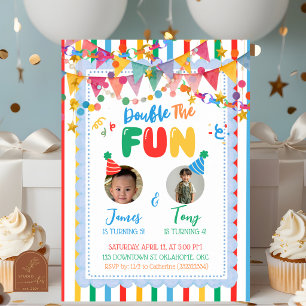 Invitación de cumpleaños de niño colorida y capric