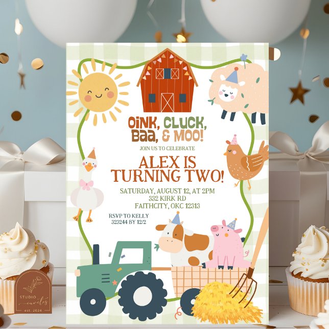 Invitación de cumpleaños de niño con animales de g (Subido por el creador)