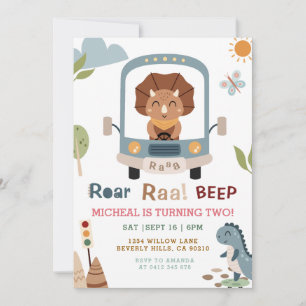 Invitación de cumpleaños de niño con dinosaurios q