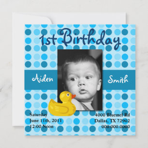 Invitación de cumpleaños de niño con punto de polk
