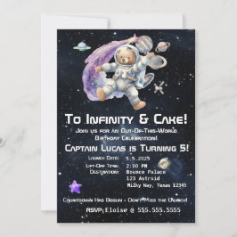 Invitación de cumpleaños de niño con tema espacial