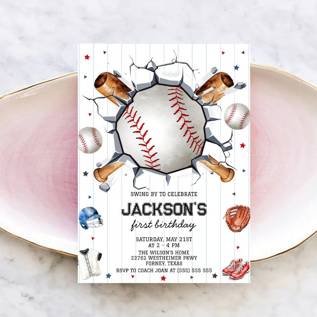 Invitación de cumpleaños de niño de béisbol (Subido por el creador)