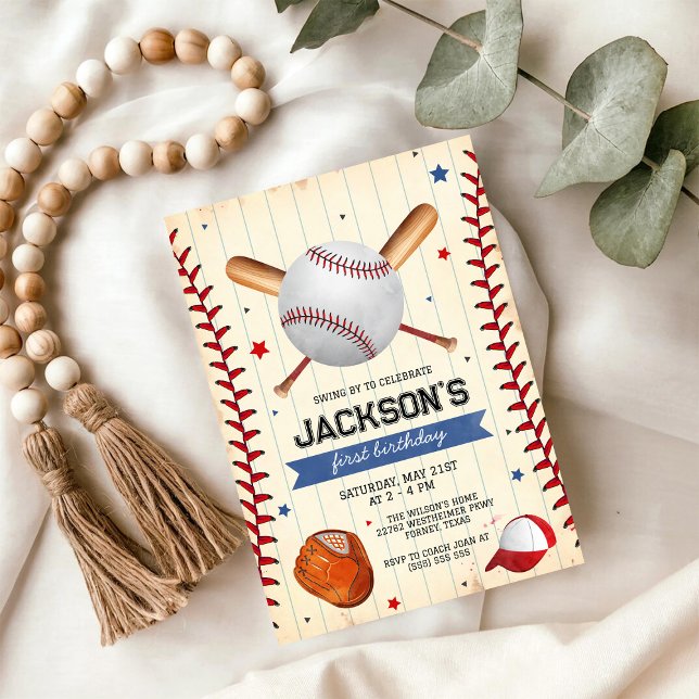 Invitación de cumpleaños de niño de béisbol (Subido por el creador)