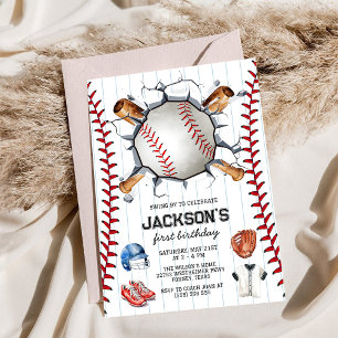 Invitación de cumpleaños de niño de béisbol
