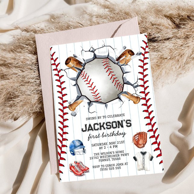 Invitación de cumpleaños de niño de béisbol (Subido por el creador)