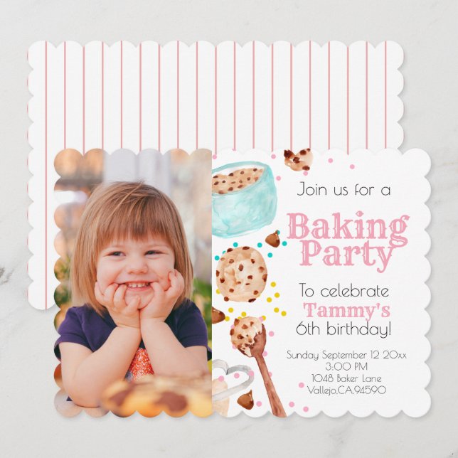 Invitación de cumpleaños de niño de fotos para hor (Anverso / Reverso)