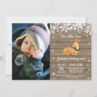 Invitación de cumpleaños de niño de invierno con c