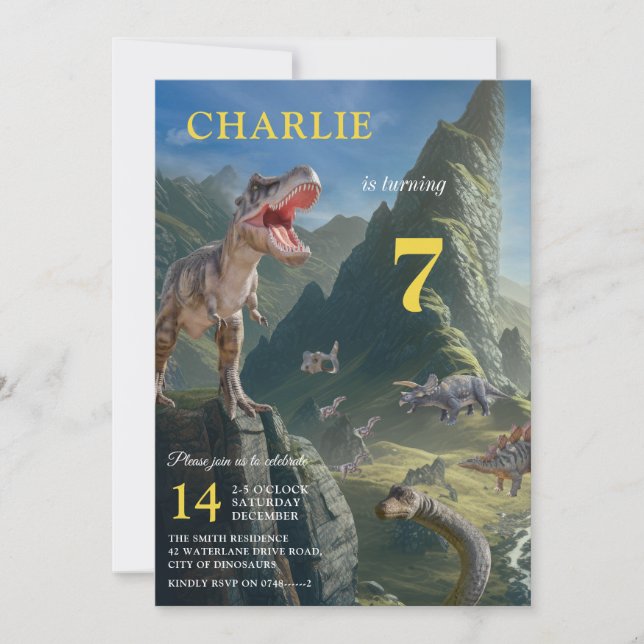 Invitación de cumpleaños de niño de la isla de los (Anverso)