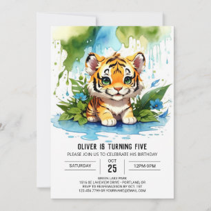 Invitación de cumpleaños de niño de la jungla de C