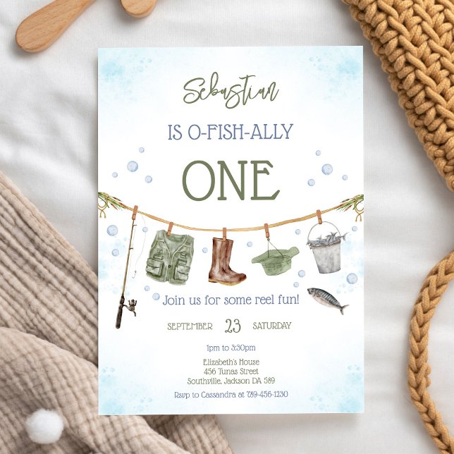 Invitación de cumpleaños de niño de pesca O-Fish-A (Subido por el creador)
