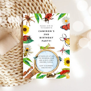 Invitación de cumpleaños de niño insecto bicho